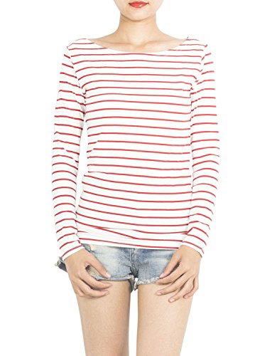 Ib-Ip Womens Striped Knit Tees Shirt
